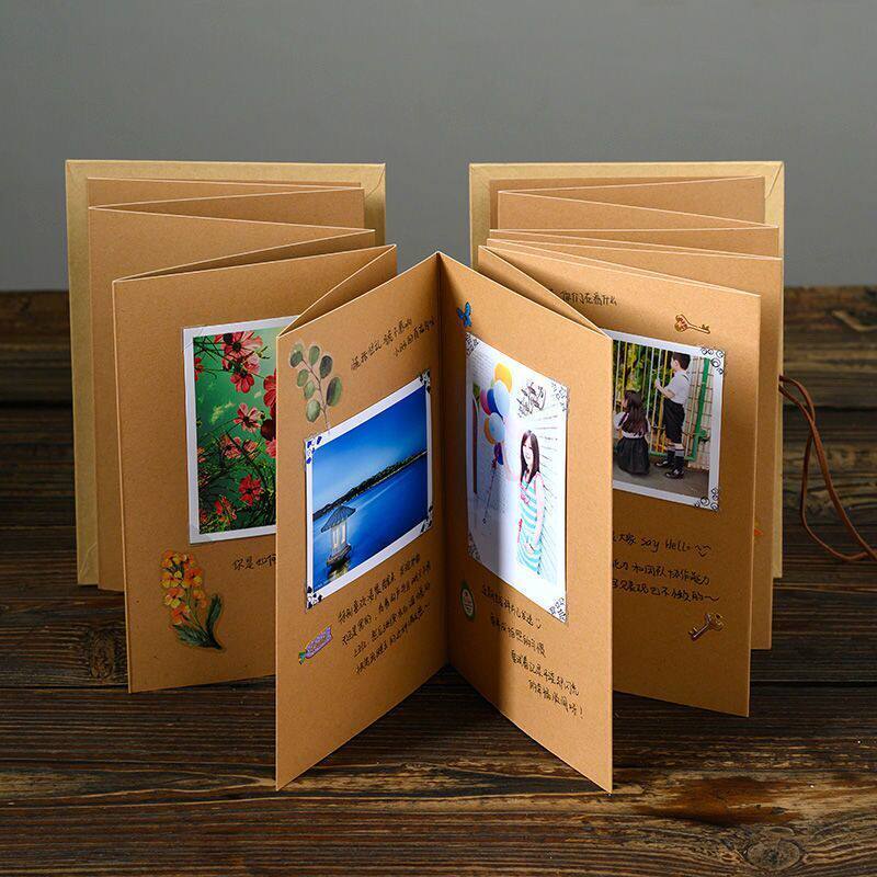 Accordion Fold Scrapbook Photo Album With Hardcover And Elastic Cord Closure