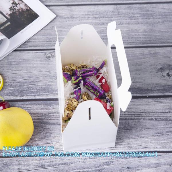 White Treat Boxes, Party Favor Boxes Gable Boxes Gift Boxes For Kids' Birthday Party, Wedding, Baby Shower, With Tag