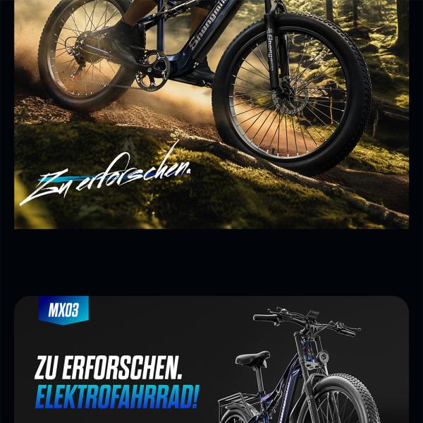 48V Voltage Electric Bicycles EU and US Warehouse 17.5A Battery Capacity Off-Road Design