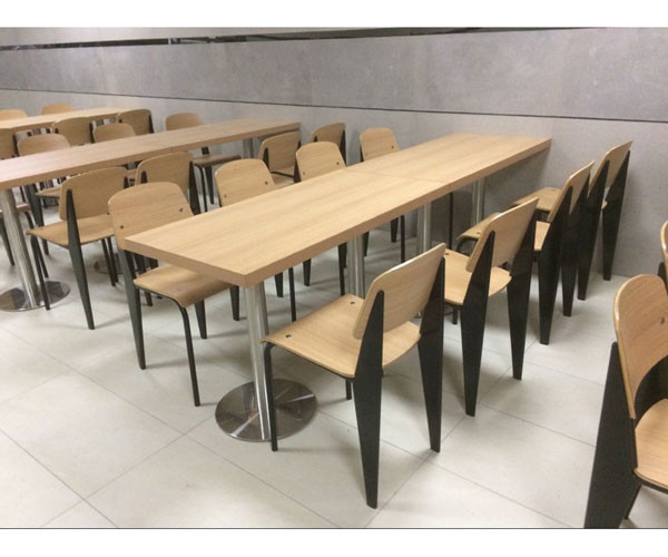 Table de salle à manger en cuir d'aliments de préparation rapide d'unité centrale de table de salle à manger et de chaises de restaurant de contreplaqué