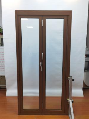 Adjustable Aluminum Folding Doors Brown Custom Size Internal Aluminium Glass Bifold Doors