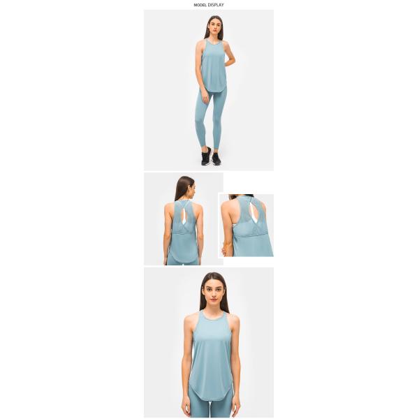 250gsm Mesh Fitness Loose Fit Activewear T Shirts Yoga Tank Top Hollow Back Vent