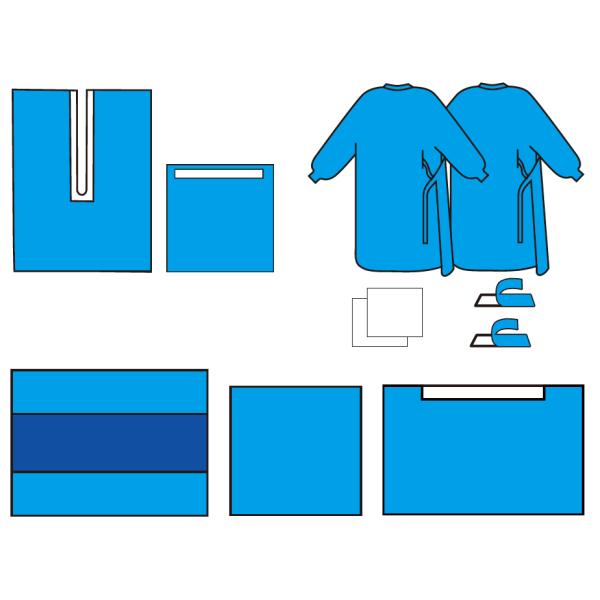 Прокатанные слои деятельности СМС горла носа уха пакетов крышки трубки ЭНТ стерильные хирургические двойные