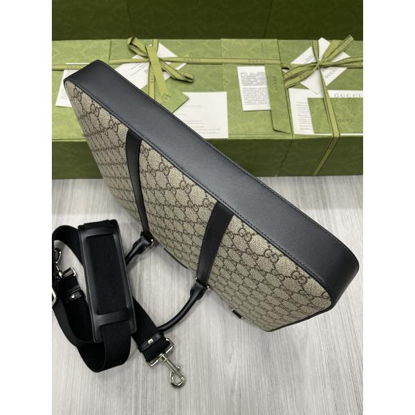 Synthetic Canvas Flat Briefcase Leather Shoulder Bag With Detachable Strap