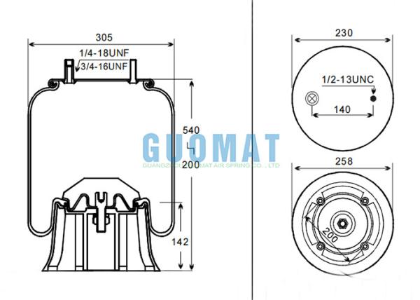 Universal Truck Parts 910-16P310 Contitech 1R12-092 Goodyear Suspension Air Shock Spring