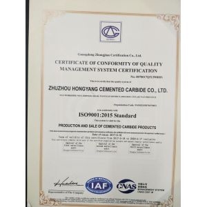 Zhuzhou Hong Yang Hard Alloy Co., Ltd. Certifications