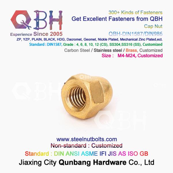 Автозапчасти автомобиля колпачковой гайки крышки крышки наговора Qbh M4-M24 латунной медной приданные куполообразную форму защитой