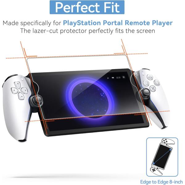 Bubble-Free Tempered Glass Screen Protector For PlayStation 5 Portal Handheld, Ultra HD