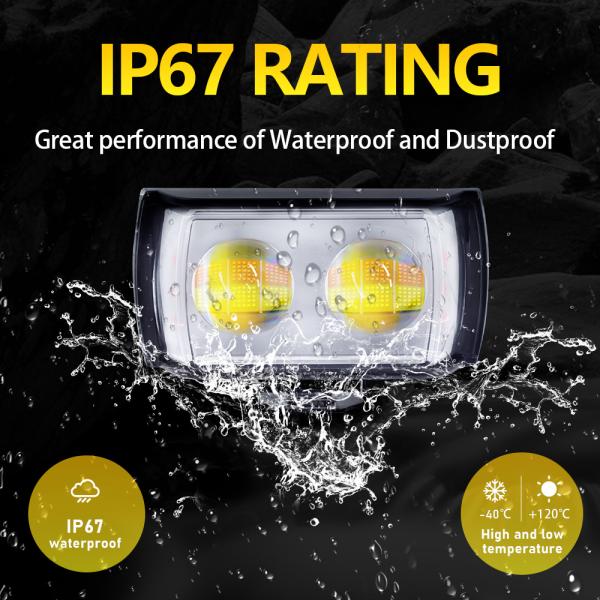 Full Aluminum White Yellow Dual Color 2 LED Motorcycle MINI Driving Light