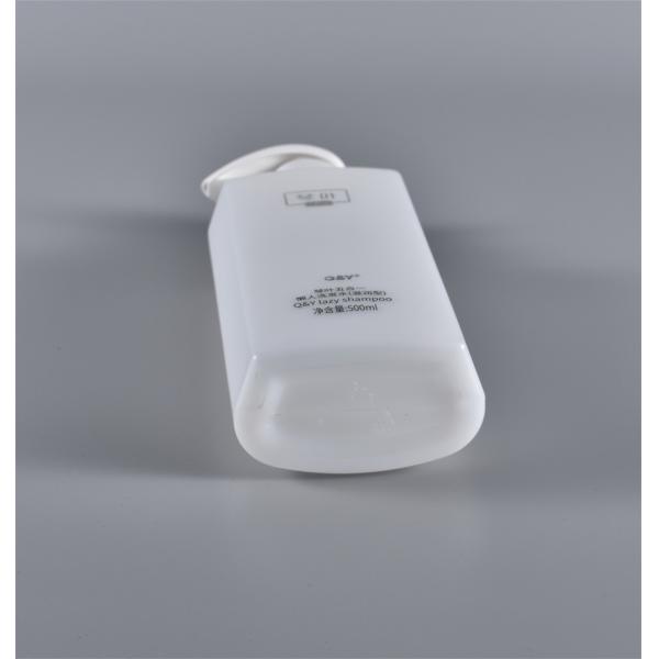 Sturdy 500ml Flat Round PE Plastic Shampoo Pump Bottle Lotion Soap Gel Packaging