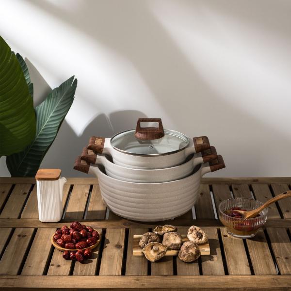 Специальные не липкие алюминиевые горшки с медицинским покрытием из камня