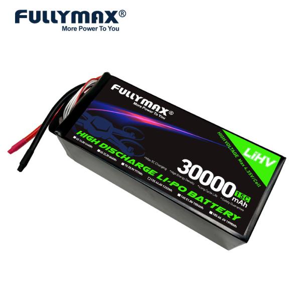 30000mAh 12 Cell Lipo Battery 12S 44.4V 15C EVTOL Agriculture Drones Underwater Robotics
