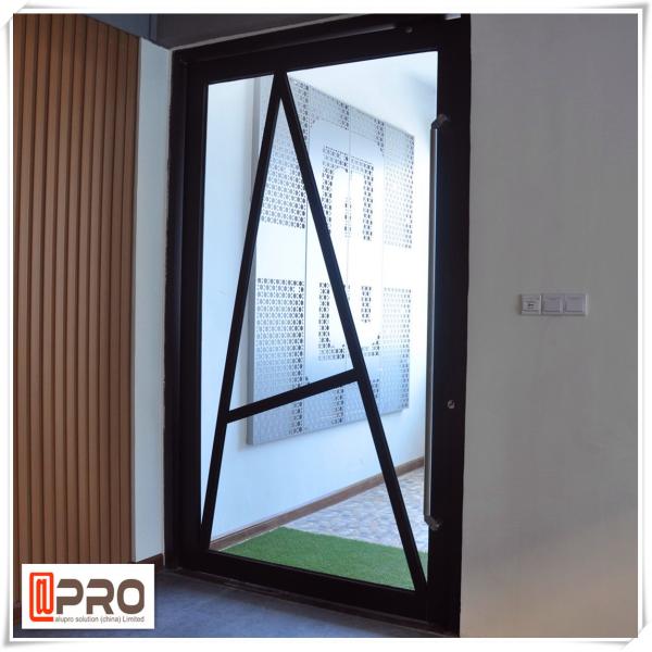 O caixilho de alumínio do único painel do pátio articulou a porta de vidro a PORTA COMPOSTA personalizada da dobradiça de alumínio da porta da cor do perfil