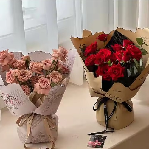 Водостойкая цветочная упаковка букет упаковочная бумага любовные письма печать цветочная упаковка бумага