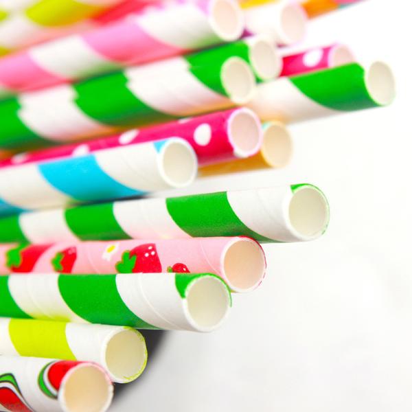 Degradable pulp paper straws 6mm millimeter color straws for bar birthday party DIY home decorate