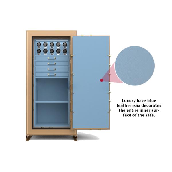 H1800mm Jewely Safe Luxury Leather  Watch Winder Fingerprint Lock With Fireproof