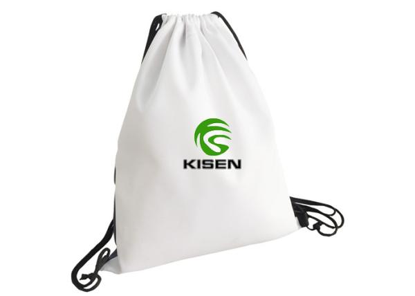 Heat Sublimation Reusable Polyester Shopping Bags With Drawstring OEM Service