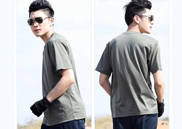 Cool Quick Drying Army Military Uniforms With Micro Bullet Round Neck Collar