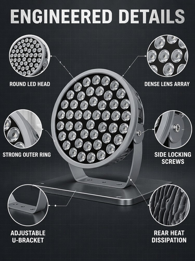 High Power 240W-300W RGBW LED Flood Light Waterproof Architectural Facade Lighting