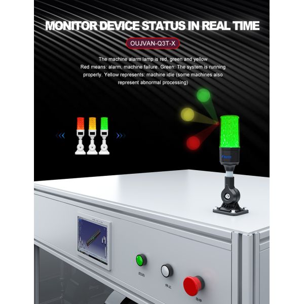 Lámpara de torre de señal de máquina CNC, indicador de 3 colores, luz de torre de alarma de advertencia
