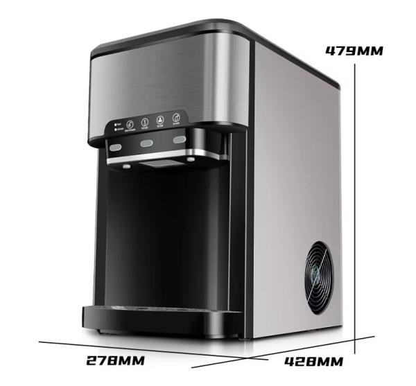 25kg Bullet Ice Maker Small Home and Commercial Ice Making Machine with 3 in 1 Water Dispenser Capacity 10-20Kg/Day