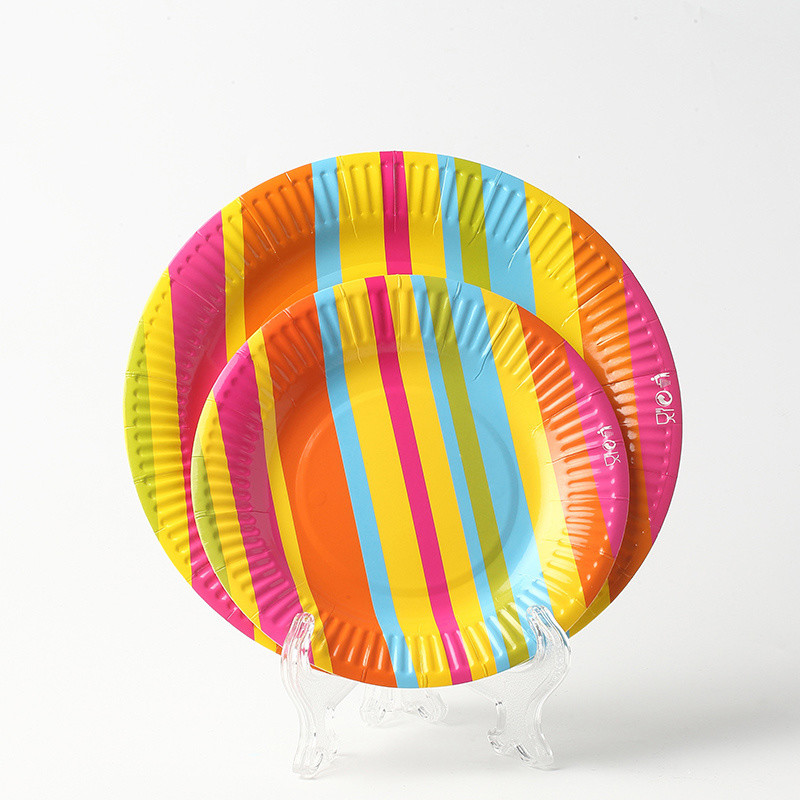 Colourful Party Plates Cups Napkins Sets for Fully Customized Disposable Paper Plates