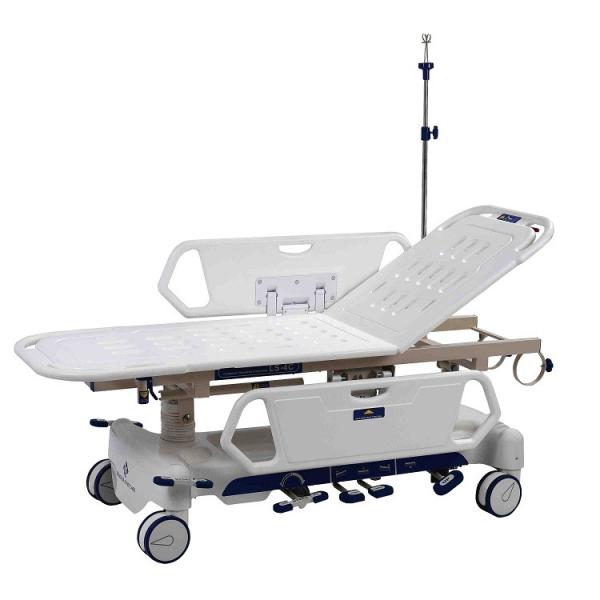 Chariot-brancard de patient d'hôpital intégré et réglable avec dossier