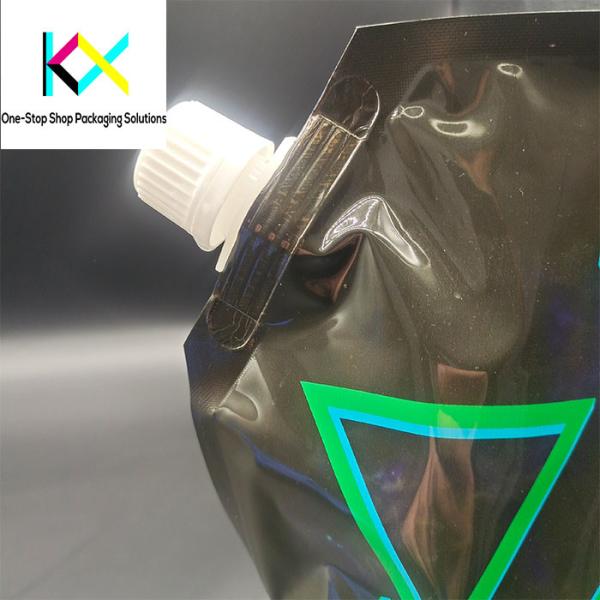 Black Liquid Packaging Pouch With Center Nozzle For Detergent Cleaner Good Barrier Material Spout Pouch