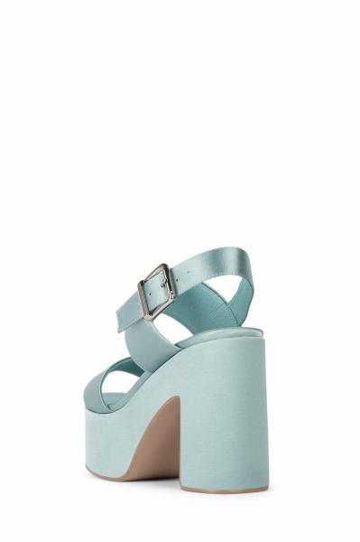 JBW0503 Marca Blue Womens Wedge Heeled Shoes Patented Leather