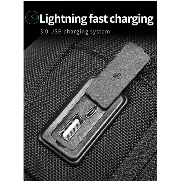 Оптовая водонепроницаемая дизайнерская противоугонная сумка на заказ с логотипом USB для мужчин