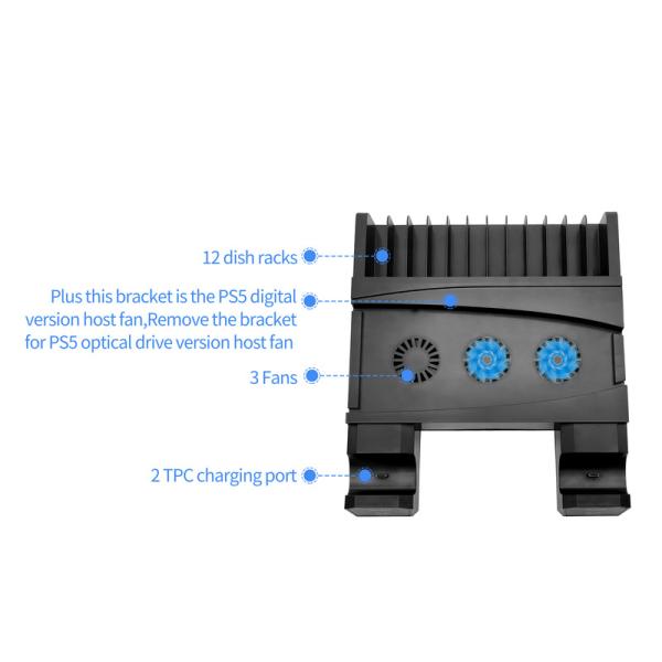 Excellent Quality ABS Dual Charging Vertical Electric Cooler Products Controller for PS5