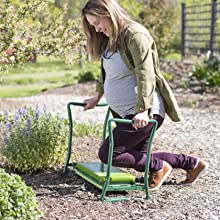 Garden Kneeler And Seat With Tool Pouch, Portable Folding Garden Stool, Heavy Duty Gardening Kneeling Bench