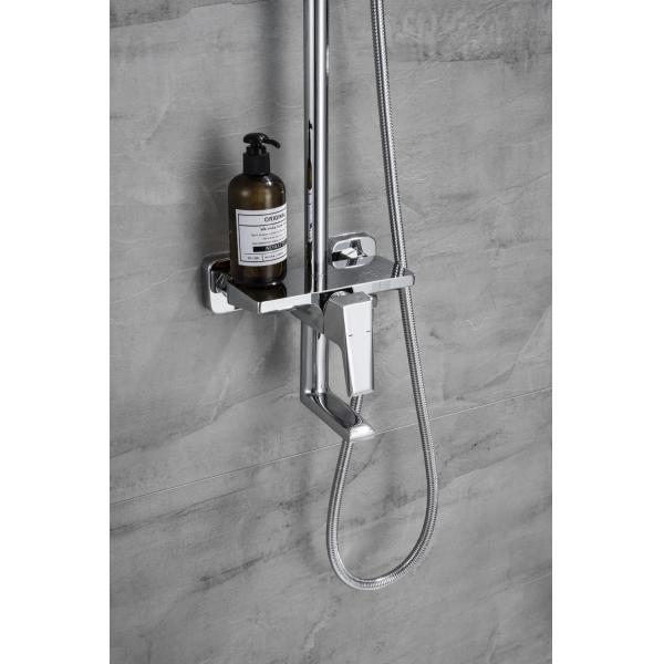 Chrome Plated Stainless Steel Wall Mount Shower Set with Exposed B S Faucet Feature