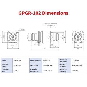 Transmission rotative par micro-ondes RRF anneau de glissement N-F Interface boîtier anti-corrosion