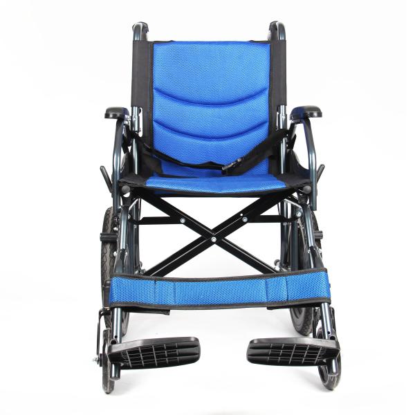 Aluminium Lightweight Manual Folding Wheelchair with Solid Castor