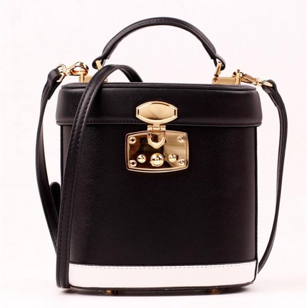 Simple wild retro leather bucket bag leather shoulder bag diagonal female