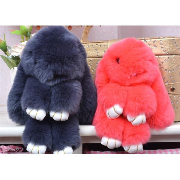 Хандмаде пушистые милые цвет/белизна черноты Кейчайн меха кролика наклоняют