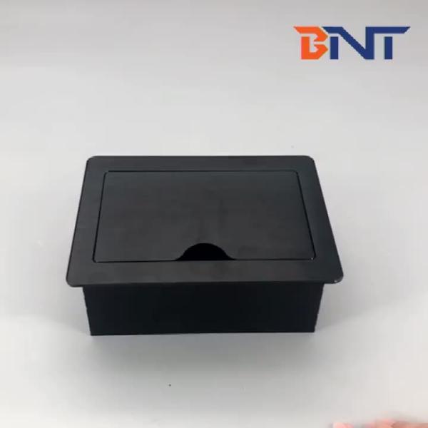 Office room aluminum universal power plug multimedia table socket outlet with slip cover