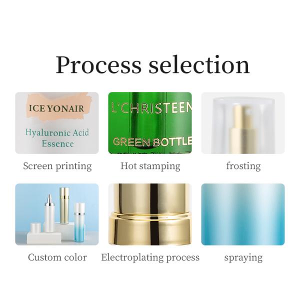 15ml 30ml Lotion Gold Acrylic Airless Cosmetic Bottle / Cream Jar For Skincare Packaging