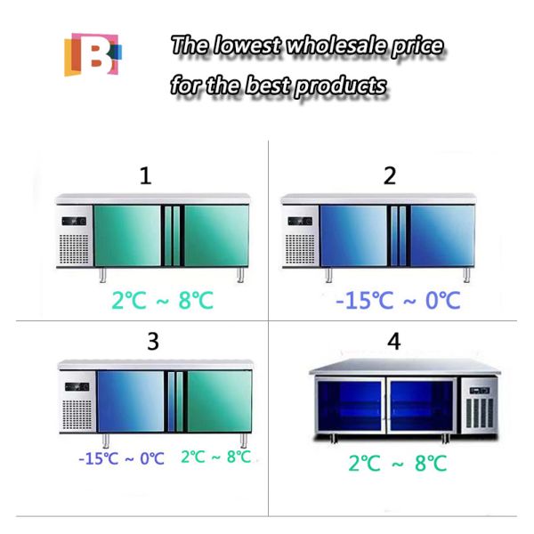 Pull Open Workbench Freezer 2 Door Automatic Defrost Adjustable Shelves