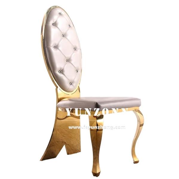 Fashion Fishtail Legs Wedding Chair Gold Stainless Steel Crystal Button Banquet Chair for Hotel Luxury Restaurant