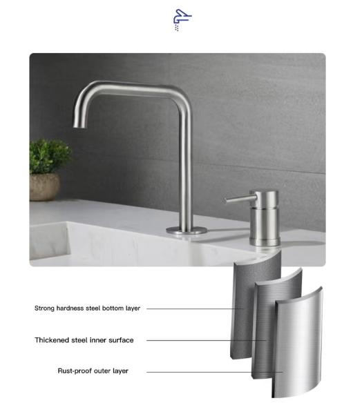 Anti Corrosion Bathroom SUS304 Stainless Steel Faucet Tap Concealed Ceramic Spool