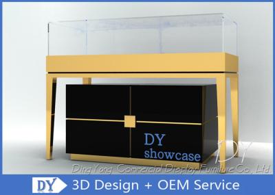 Vitrine de jóias personalizadas Display Pedestal Vitrine Cor preta brilhante