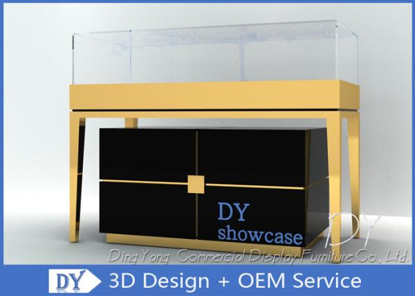 Vitrine de jóias personalizadas Display Pedestal Vitrine Cor preta brilhante