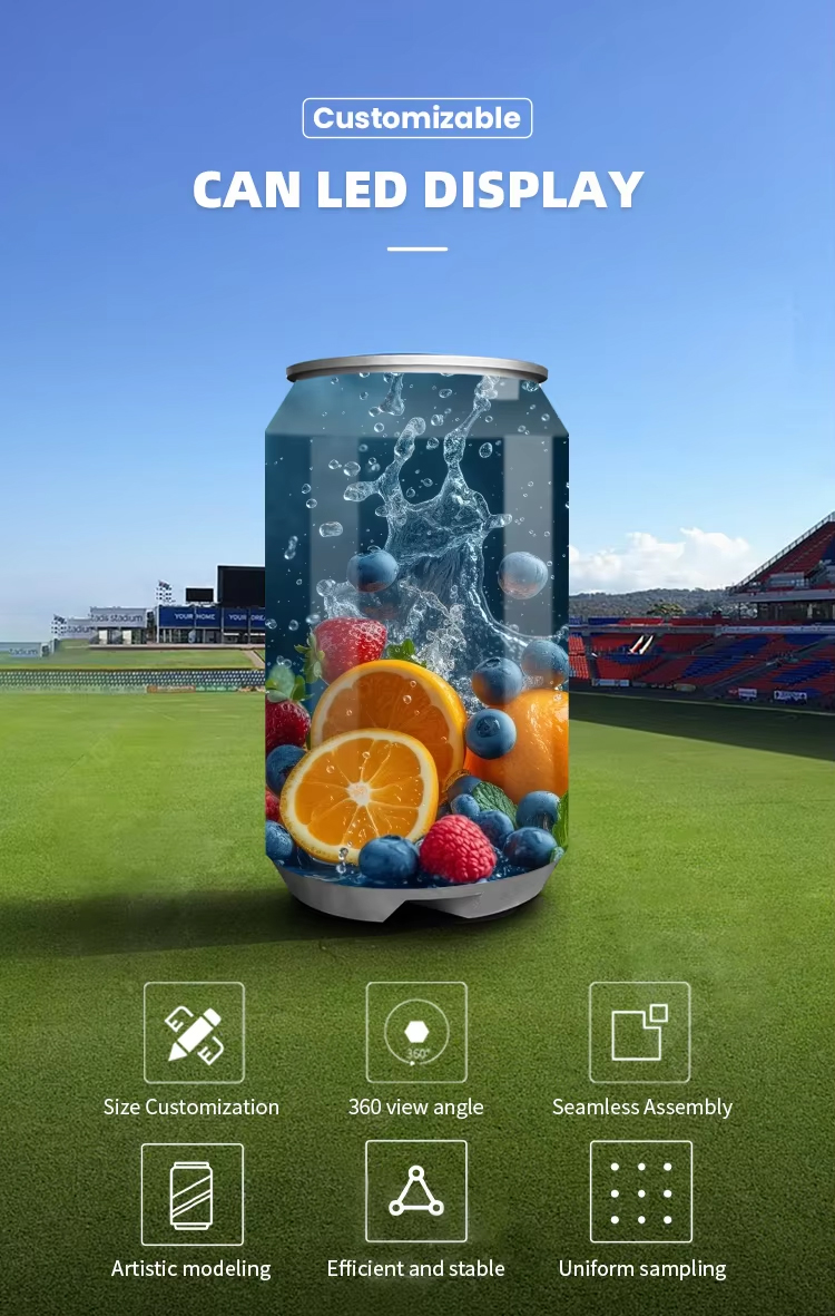 Creative Indoor/Outdoor Full Color LED Digital Poster Screen Soft Flexible Beverage Can Shape Special Beer Bottle for Retail