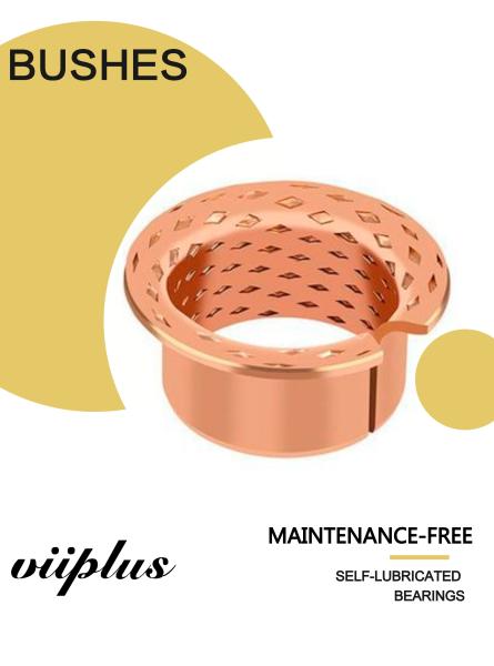 CuSn8 Self Lubricating Plain Bearing , Metric Flanged Sleeve Bearing VSB-22