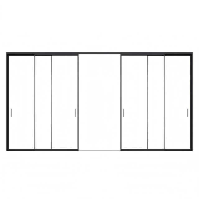 Interior Room Partition Sliding Doors Aluminum Panoramic Slim Frame