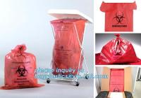Bolso de basura plástico inútil médico del Biohazard para el hospital, bolso de Zip lockkk del bolso del espécimen del biohazard, bolsos del uso de la farmacia para el hospit