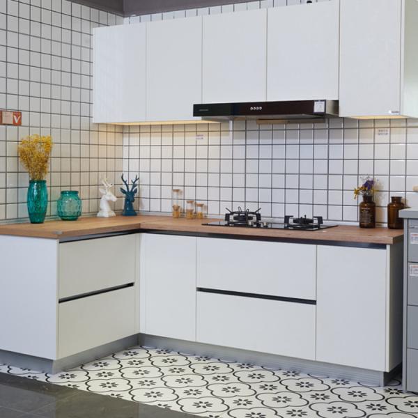 Chengdu anunciou armários de cozinha personalizados do PVC da mobília da cozinha do apartamento