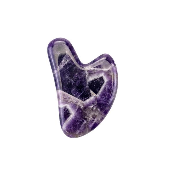100% Jade Gua Sha Stone Amethyst natural que barbeia a cara Jade Massage Tool